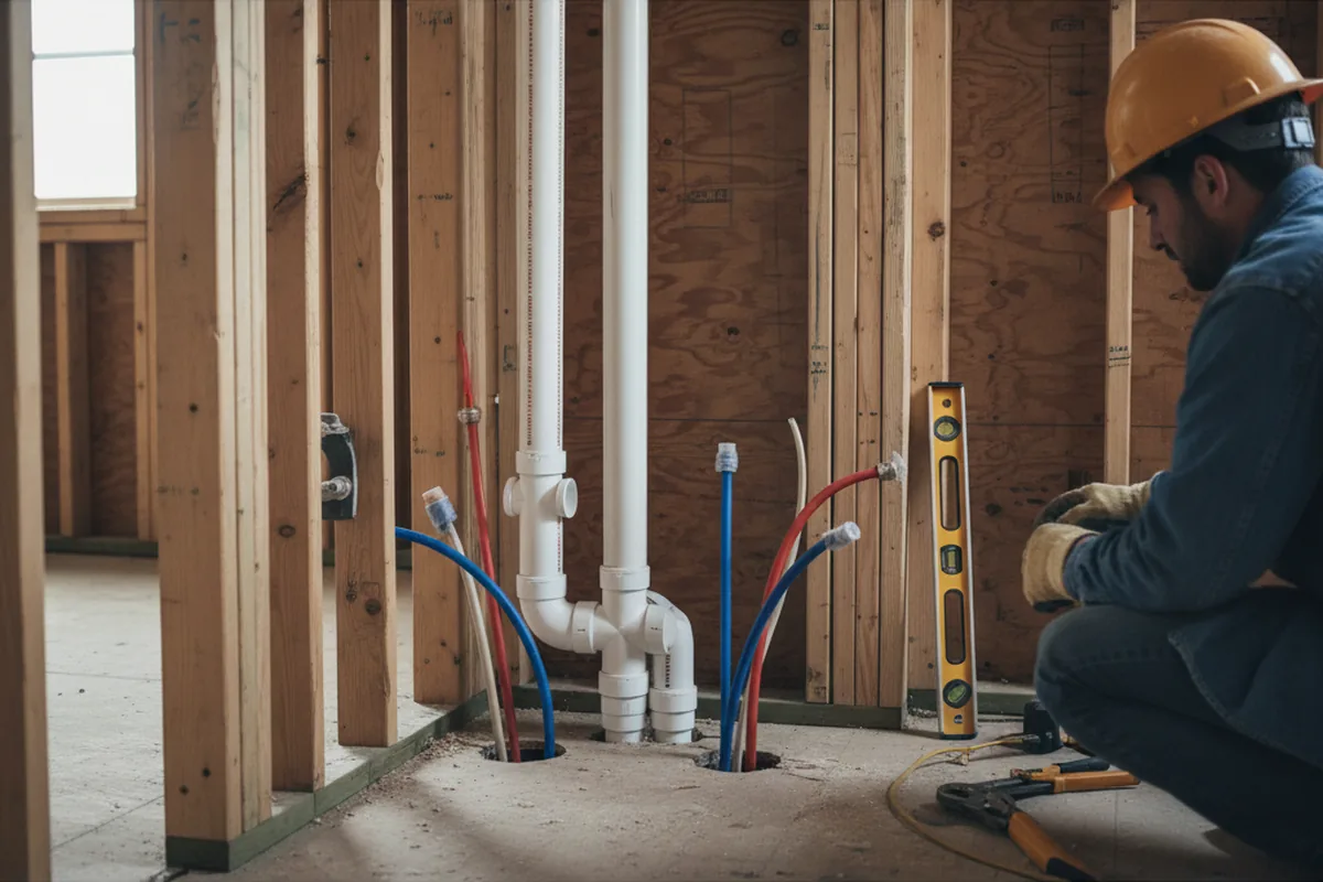 Drain and supply rough-in during Drain Cleaning in Moore Haven